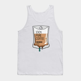 100% Pure Coffee IV Bag for medical and nursing students, nurses, doctors, and health workers who are coffee lovers Tank Top